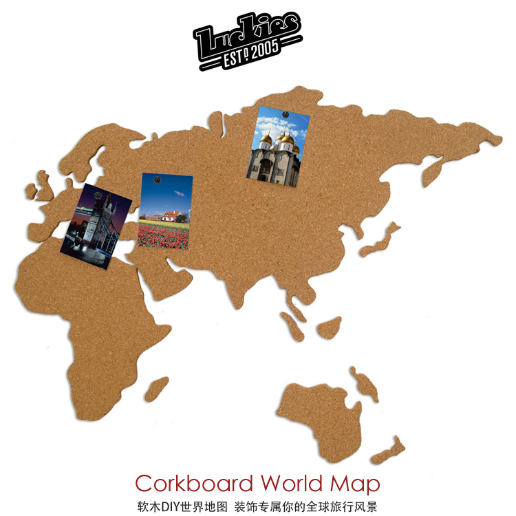 Luckies 软木地图留言板/Corkboard Map